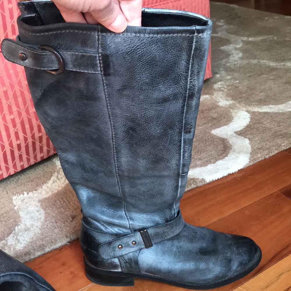 Steven by Steve Madden - Distressed Tall Leather Boots